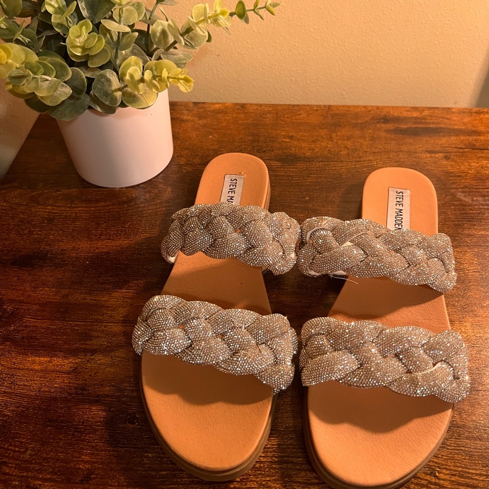 Steve Madden Dolay Braided Rhinestone Sandal
